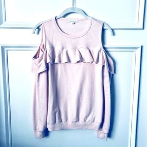 🌸Super Cute Light Pink Cold Shoulder Sweatshirt